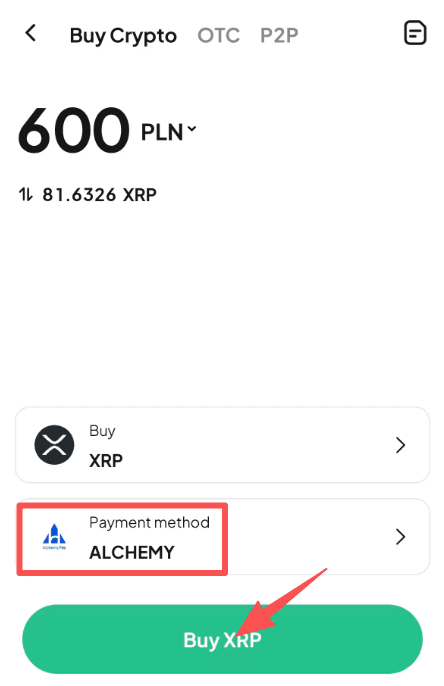 Step4: Как купить XRP с PLN на WEEX OTC? Версия APP