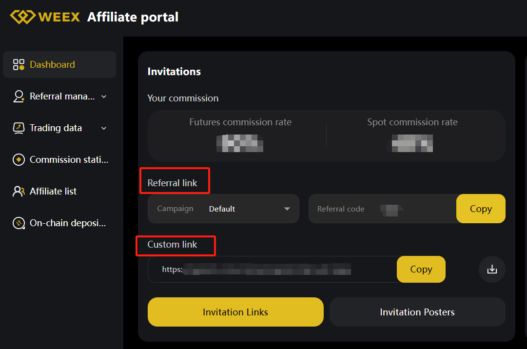 Share Your WEEX  Affiliate Links