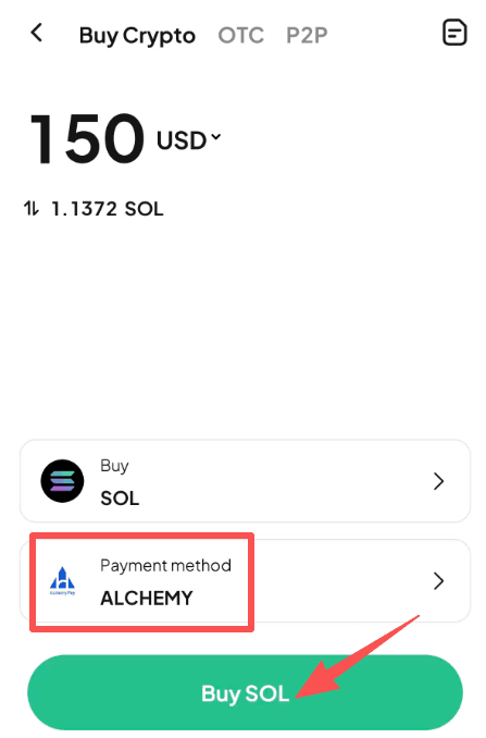 Step4: Как купить SOL с USD на WEEX OTC? Версия APP