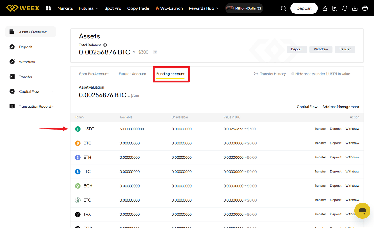 купить USDT через Weex p2p 3.PNG