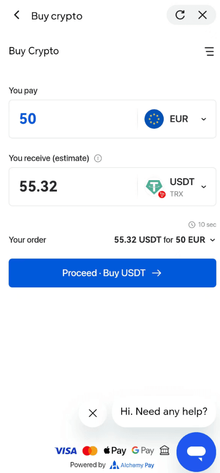 How to Buy crypto with Mastercard on WEEX OTC-APP Version-Step4