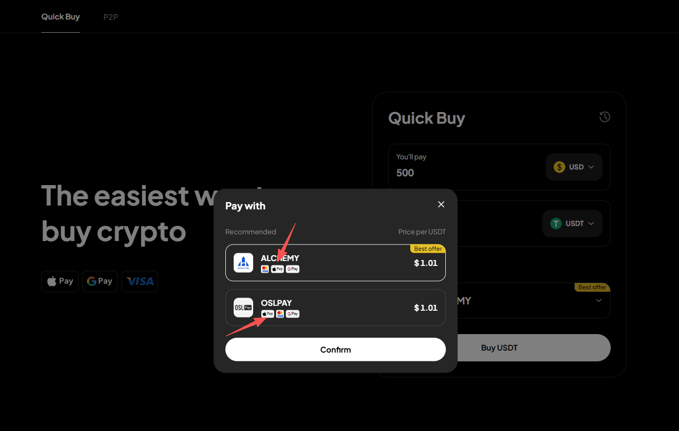 How to Buy USDT with Apple Pay on WEEX OTC Exchange-Web Version-Step2